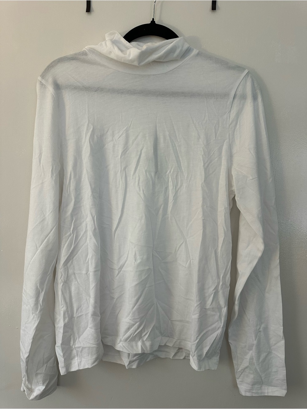 J. Crew White Long-Sleeve Turtleneck Top